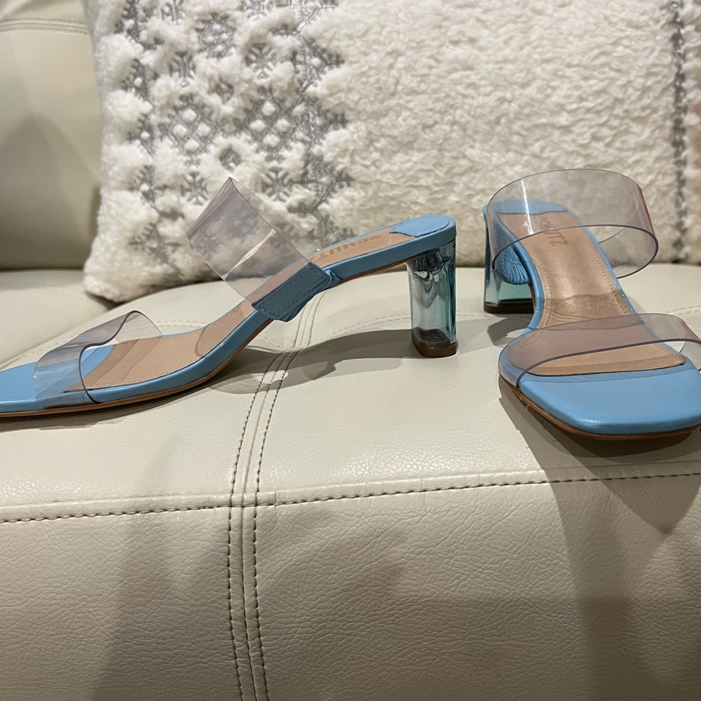 Schutz Acrylic Arielle Sandal in Blue wonder - sz 8.5 Medium - New